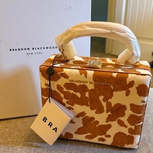 Brandon Blackwood Brown & Cream cow Print Box Bag